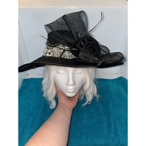 Vintage Kentucky Derby Preakness Belmont‎ Easter Church Hat Black